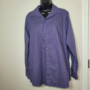Kenneth Cole Reaction Button Down Wrinkle Free Slim Fit Cotton Shirt sz L
